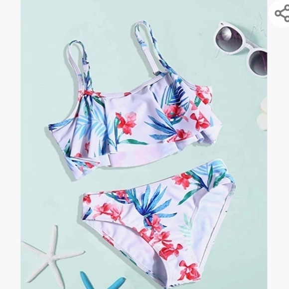 Ashiner Girl's Flounce Two Piece Bikini Swimsuit - Picture 4 of 12